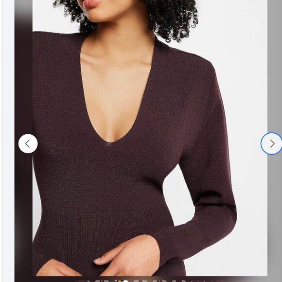 Express Back Cutout Midi Sweater Dress Size XL NWT - Picture 2 of 7